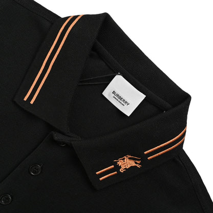 Burberry neckline war horse embroidered Polo short sleeves