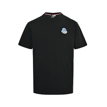 Monecler/Mask Flocked Logo Round Neck Short Sleeves
