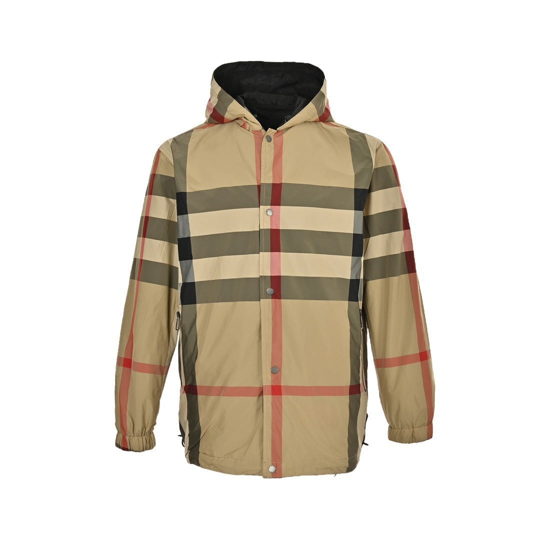 Burberry classic large plaid double-sided windbreaker jacket