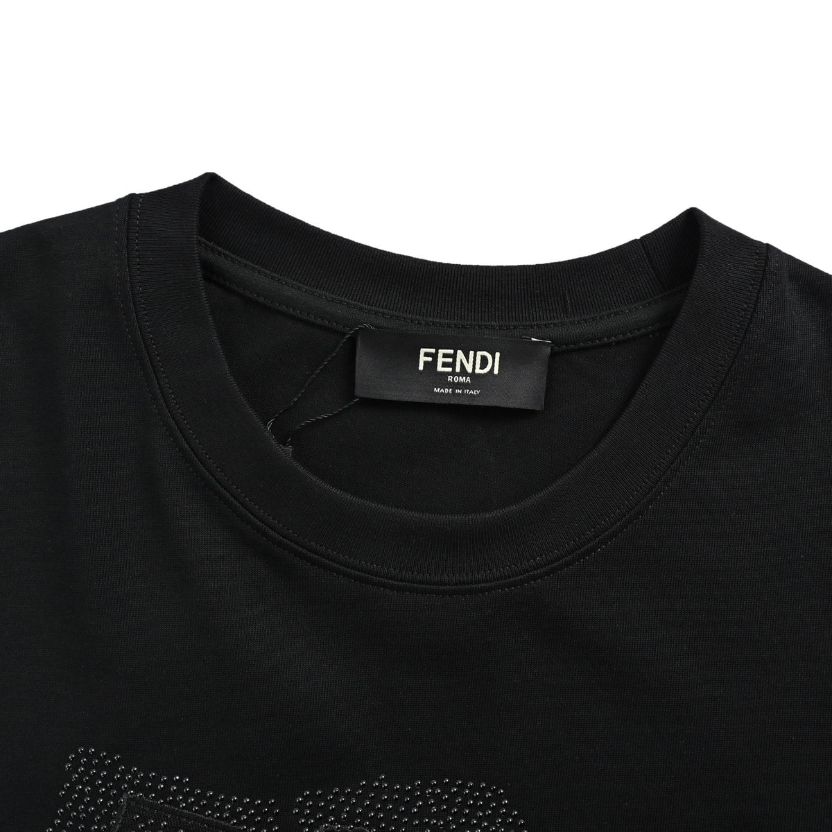 Fendi beaded embroidered letter short sleeves