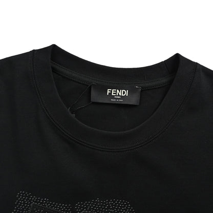 Fendi beaded embroidered letter short sleeves