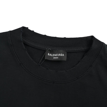 Balenciaga 26ss color block woven letter embroidered short sleeves