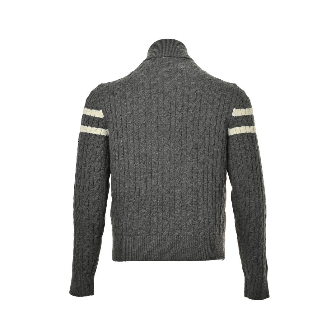 Moncler/Mongolia patchwork woolen sleeves stand collar thin down jacket