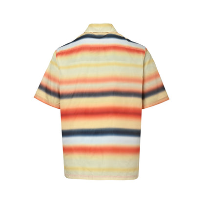 Loewe/Luo Yiwei gradient striped short-sleeved shirt
