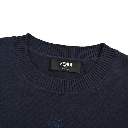 Fendi FF embroidered logo knitted short sleeves