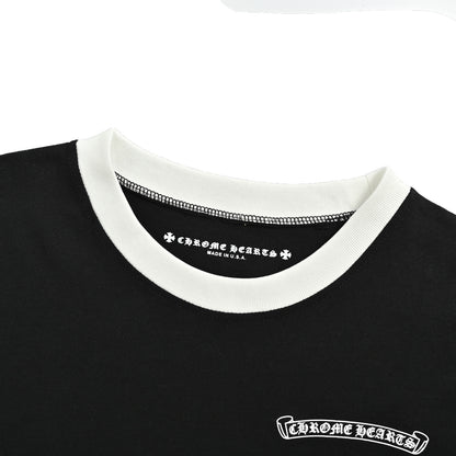 Chrome Hearts Contrast Color Splicing Short Sleeves
