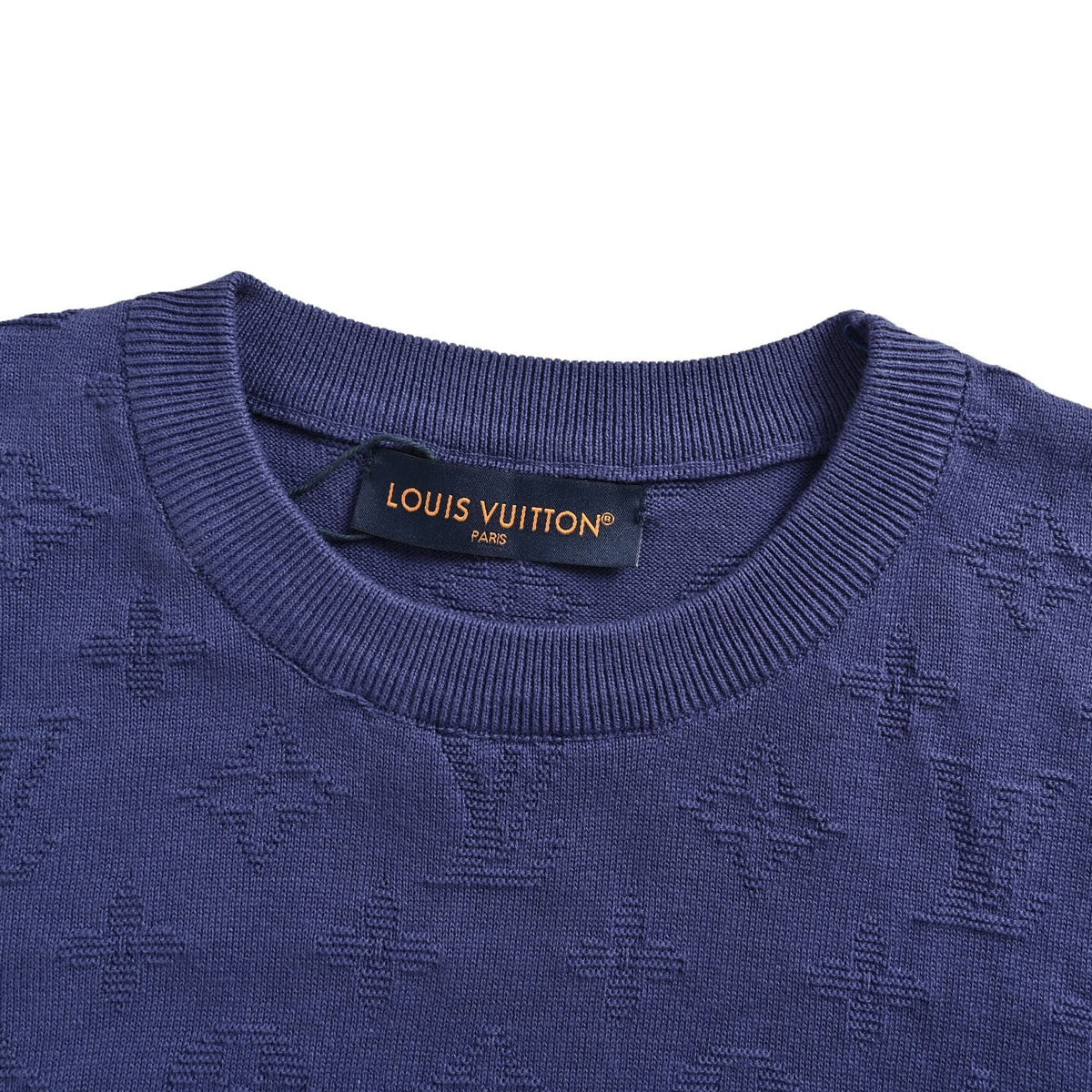 Louis Vuitton old flower jacquard knitted short sleeves