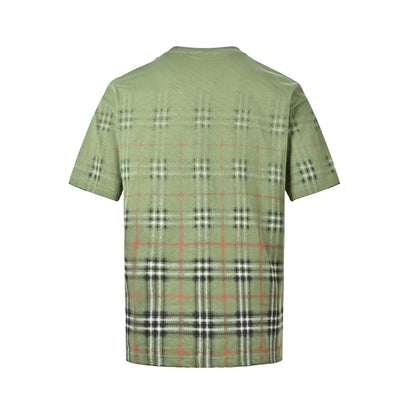 Burberry 26ss gradient fuzzy plaid printed short sleeves