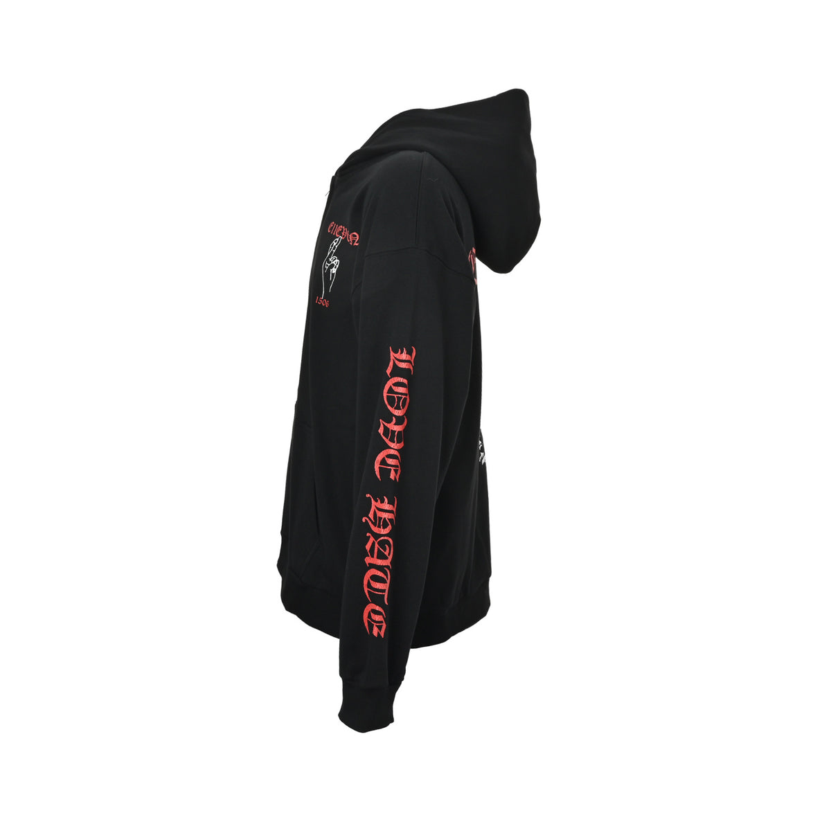 We11 Done 25Fw three-eyed deer print hooded zipper sweatshirt