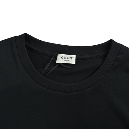 Celine red embroidered pocket short sleeves