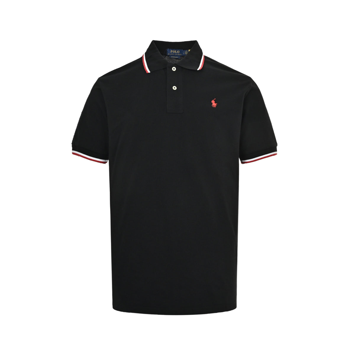 Ralph Lauren Color Stripe Collar Small Label Embroidery Polo Short Sleeves