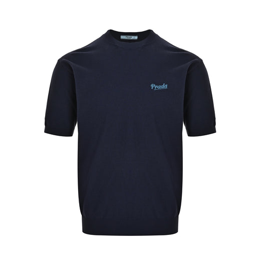 Prada logo intarsia knitted short sleeves