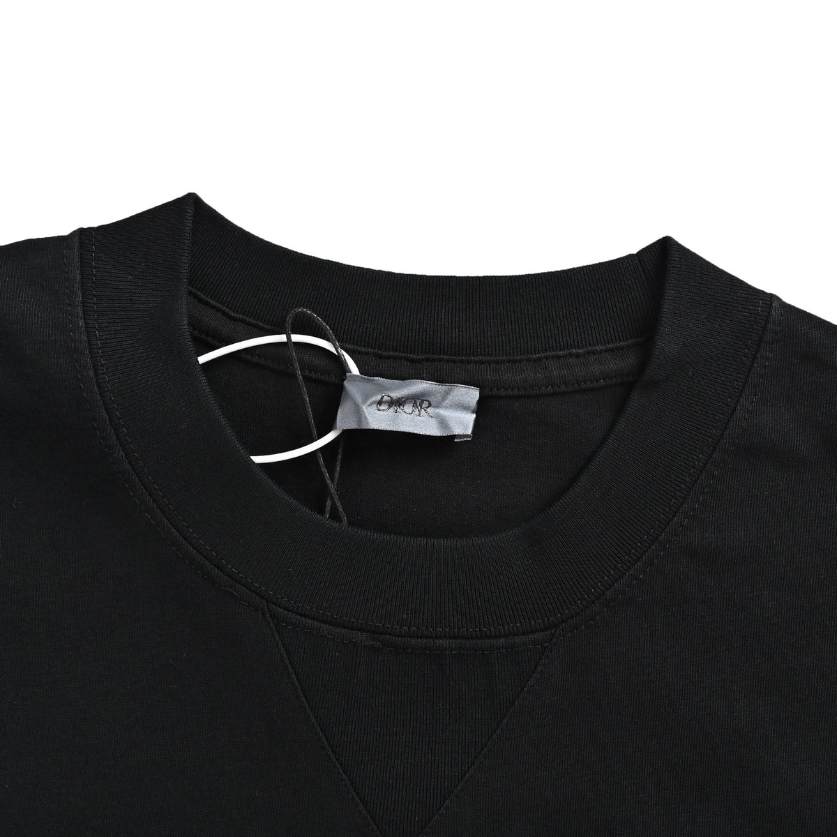 Dior gradient blue front and back graffiti embroidered short sleeves