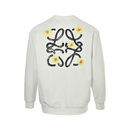 Loewe/Luoyiwei 25Fw daisy logo print crew neck sweatshirt