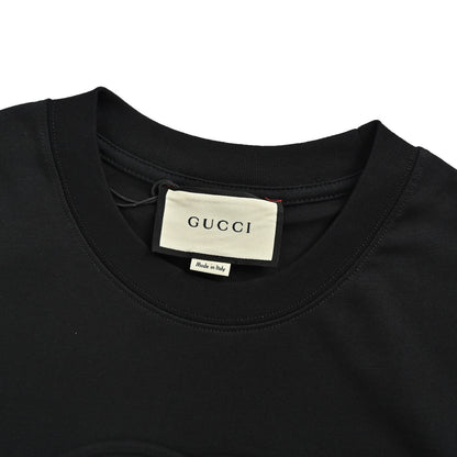 Gucci 26ss embossed letter logo short sleeves