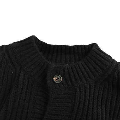 Prada embroidered logo thick-knit wool cardigan