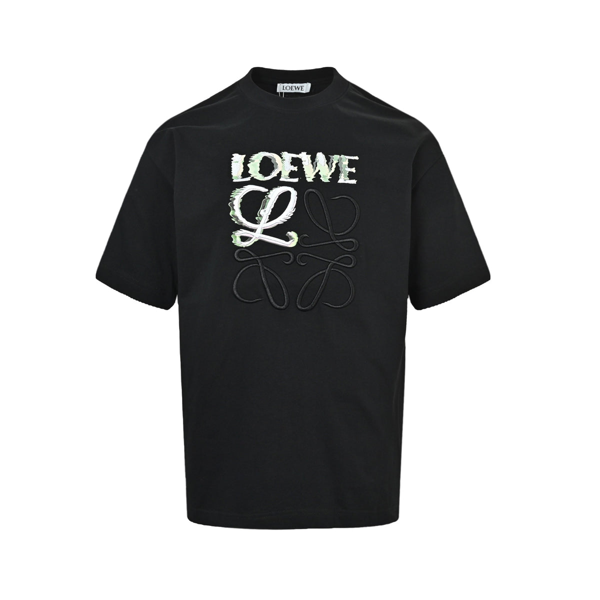 Loewe/Luo Yiwei semi-hand-painted embroidered short sleeves