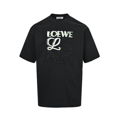 Loewe/Luo Yiwei semi-hand-painted embroidered short sleeves