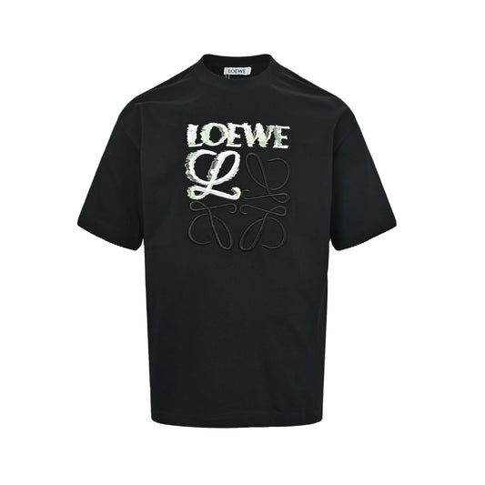 Loewe/Luo Yiwei semi-hand-painted embroidered short sleeves