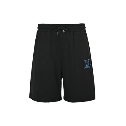 Louis Vuitton 26ss blue letter logo embroidered shorts