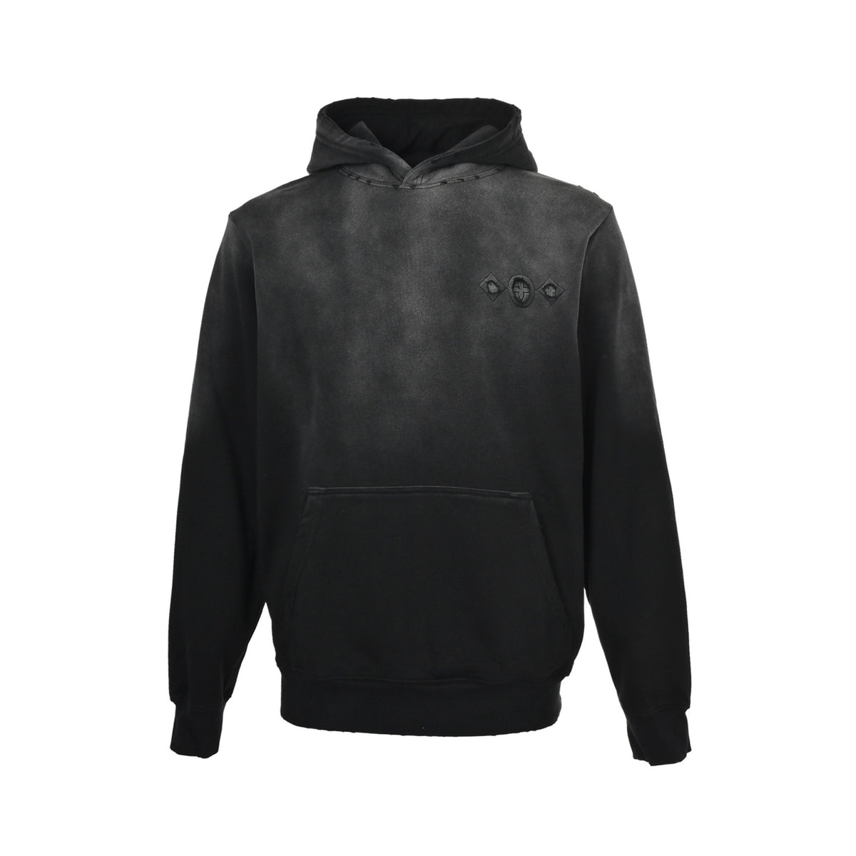 Louis Vuitton cloud logo cut patch embroidery washed hooded sweatshirt
