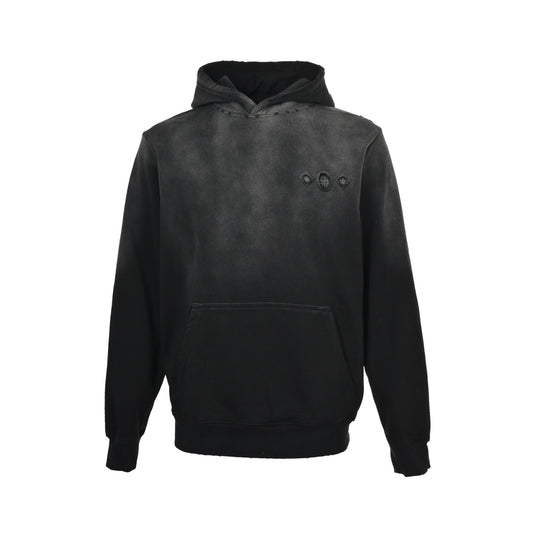 Louis Vuitton cloud logo cut patch embroidery washed hooded sweatshirt