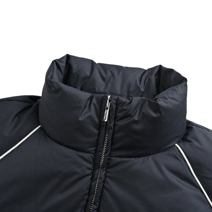 Miu Miu white striped raglan stand collar down jacket
