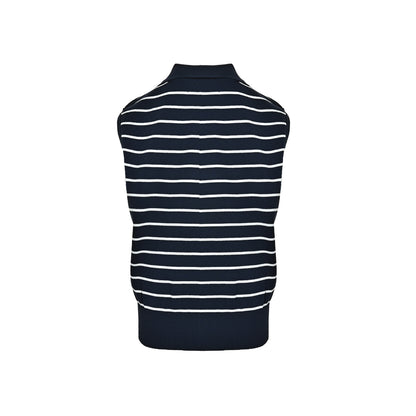 Ralph Lauren Polo embroidered striped sleeveless knitted Polo vest
