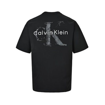 Calvin Klein CK 24ss round neck short sleeves with inkjet lettering on the back