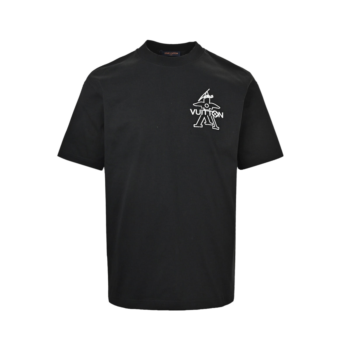 Louis Vuitton graffiti signature embroidered round neck short sleeves