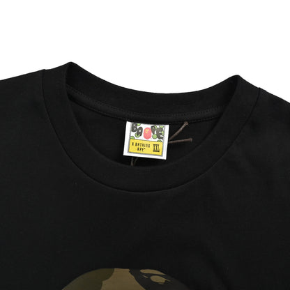 BAPE 26ss classic green camouflage great ape head letter print short sleeves