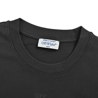 OFF WHITE CO VIRGIL 24ss Moon Anchor Print Washed Short Sleeve