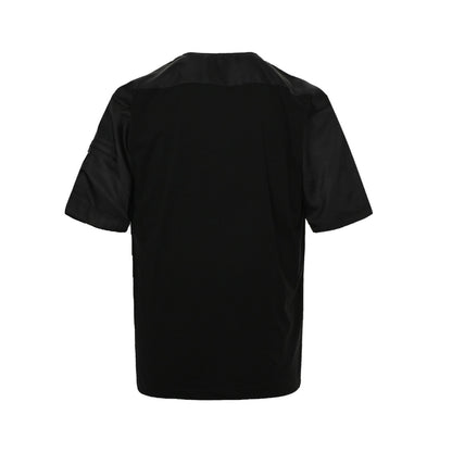 Prada sleeves triangle logo pocket nylon splicing short sleeves