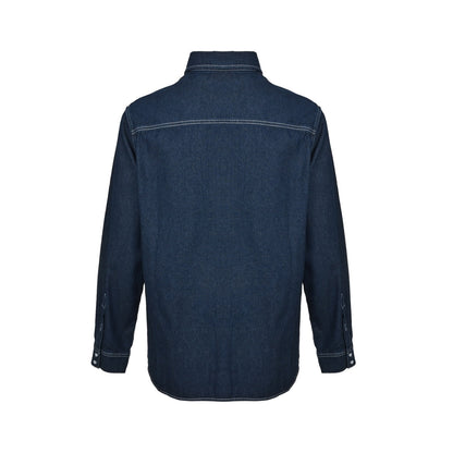 Celine Arc de Triomphe embroidered long-sleeved denim shirt