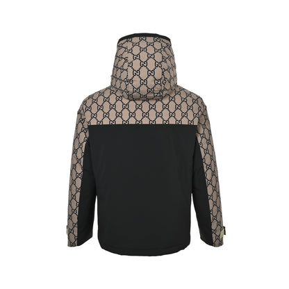 Gucci Double G presbyopic patchwork hooded down jacket