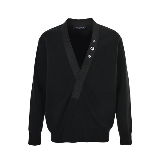 Louis Vuitton 25Fw three-flower reflective logo cardigan sweater