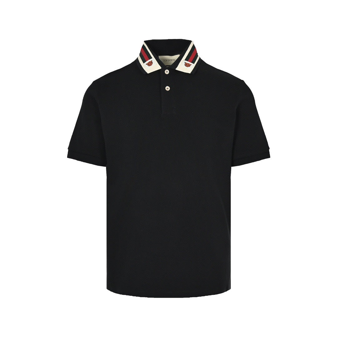 Gucci 22ss collar red and green webbing Polo short sleeves