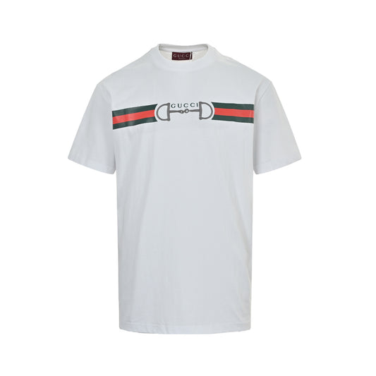 Gucci horsebit embroidered web short sleeves