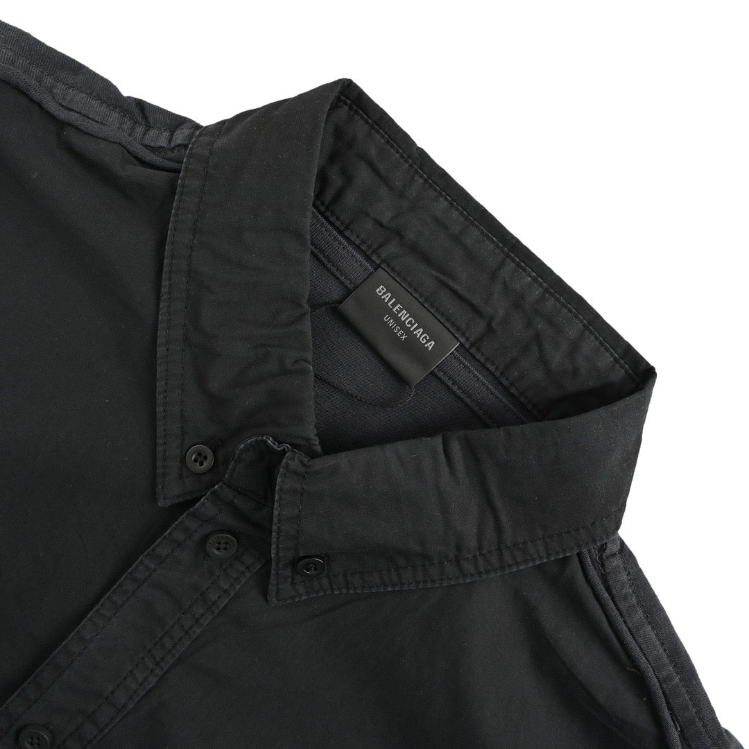 Balenciaga/Balanciaga 24ss double B totem stitching short-sleeved shirt on the back