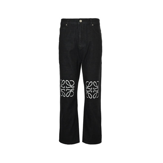 Loewe/Luo Yiwei Anagram burnt flower hollow logo suit jeans