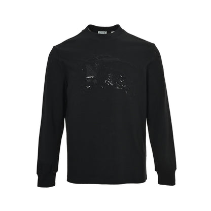 Burberry 25Fw long-sleeved T-shirt with dark pattern war horse embroidery on the chest