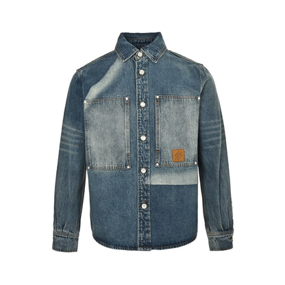 Louis Vuitton 24Fw sun-faded washed denim jacket
