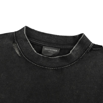 Balenciaga/Balanciaga 25ss Valentine's Day Limited Love Letters Hole Washed Short Sleeves