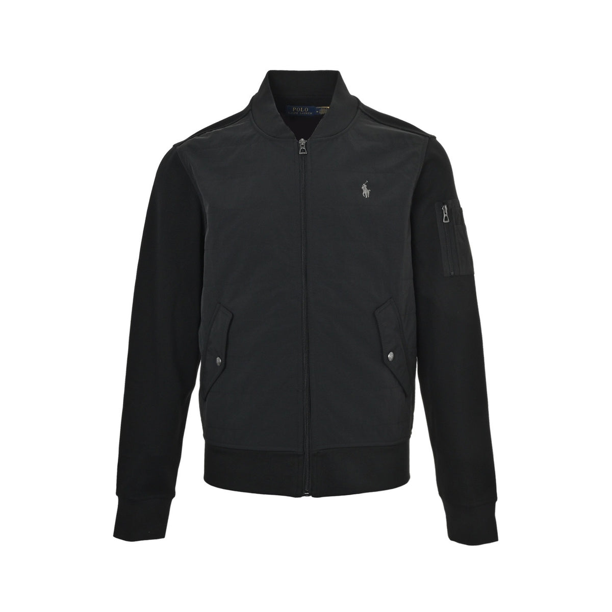 Ralph Lauren embroidered logo patchwork bomber jacket