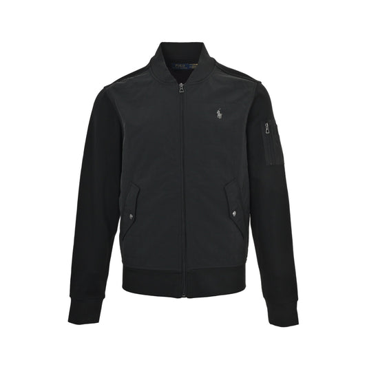 Ralph Lauren embroidered logo patchwork bomber jacket