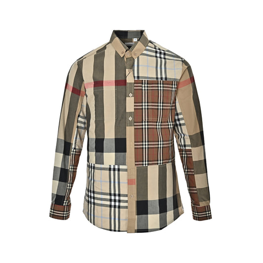 Burberry plaid stitching classic element shirt
