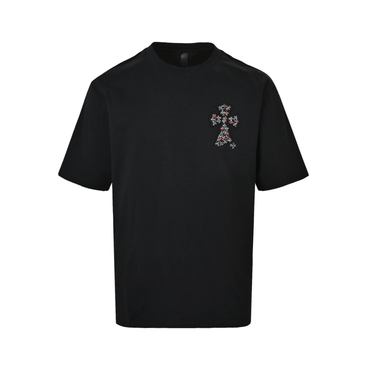 Chrome Hearts Colorful Cross Appliqué Embroidered Short Sleeves