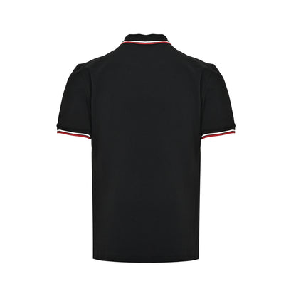 Prada red trim embroidered Polo short sleeves