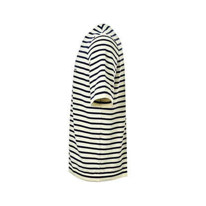 Prada black and white striped embroidered knitted short sleeves