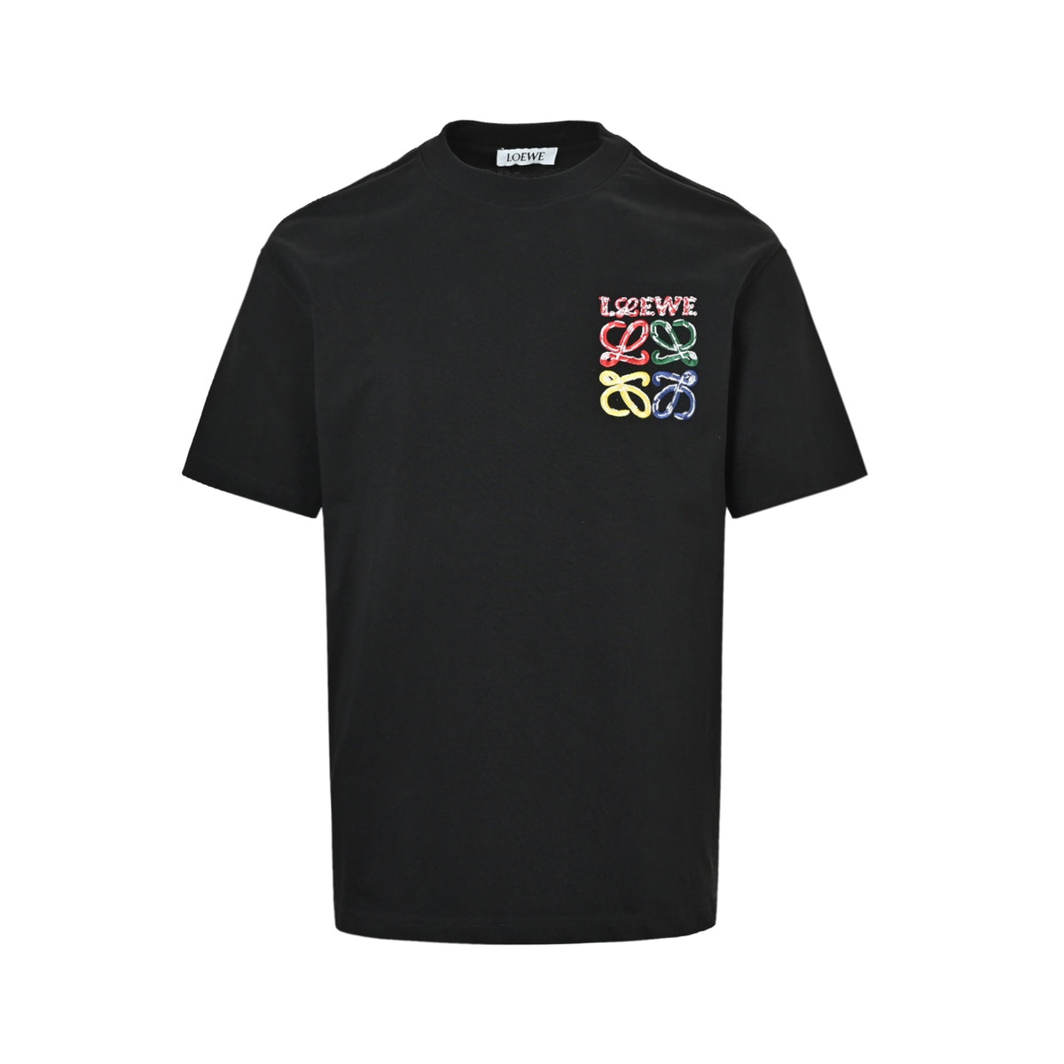 Loewe/Luo Yiwei colorful embroidered flower logo short sleeves